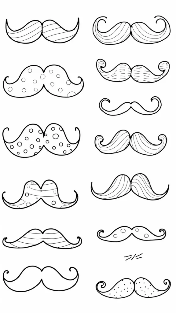 coloriage de moustache